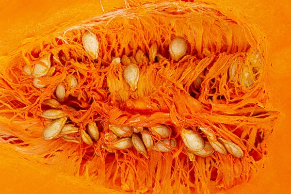 Pumpkin Seeds Cut Fruit — стоковое фото