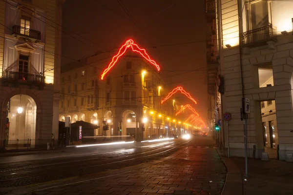 via Pietro micca Noel ışıkları ile