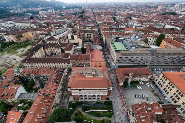 Turijn Italië Juni 2014 Luchtfoto Van Centraal Turijn Gezien Vanaf — Stockfoto