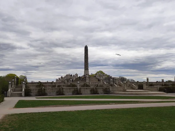 Oslo Norway April 2022 Monolith Frogner Park — Stock Photo, Image