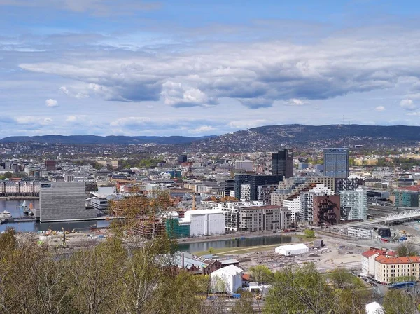 Oslo Norge April 2022 Utsikt Över Oslo Hamn Från Ekebergsparken — Stockfoto