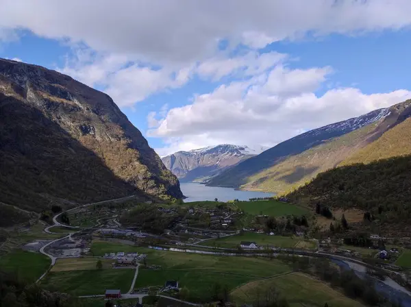 Sognefiford View Brekkefossen Flam Norway — 스톡 사진