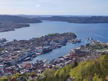 Norveç, Floyen 'den Bergen' in panoramik görüntüsü
