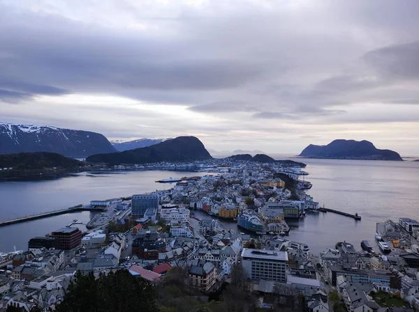 Alesund Norway May 2022 Panoramic View Town Seen Aksla Viewpoin — Foto Stock