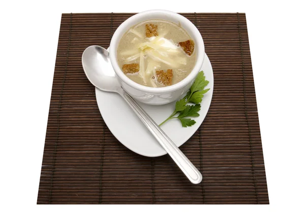 Sopa en un tazón blanco — Foto de Stock