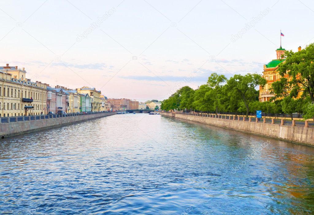 City between sky and water