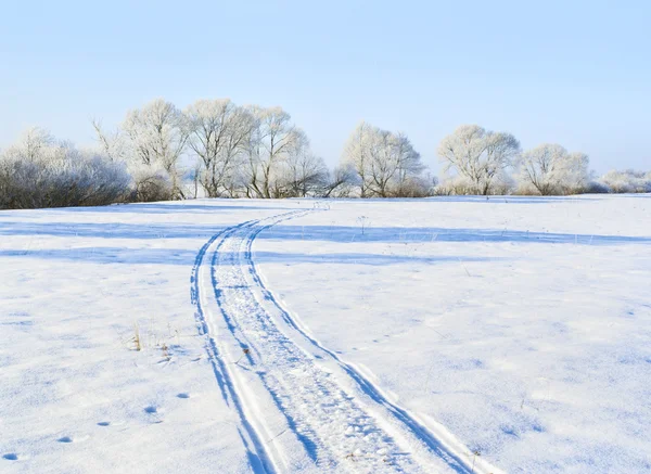 Sneeuwscooter trace — Stockfoto