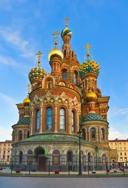 Kyrkan av Frälsaren på utspillt blod. St.Petersburg, Ryssland — Stockfoto