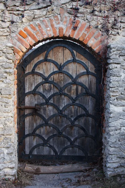 Vieille porte en bois de l'époque médiévale . — Photo