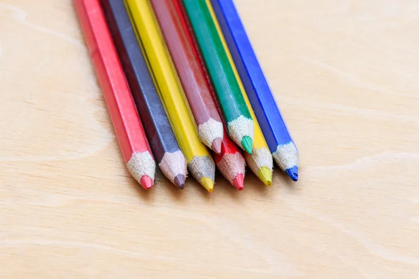 Colored pencils in a pile Stock Photo