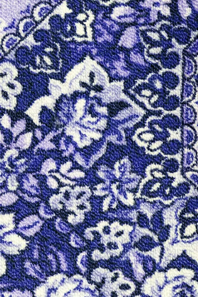 Fragment of colorful retro tapestry textile pattern with floral ornament useful as background — Stock Photo, Image