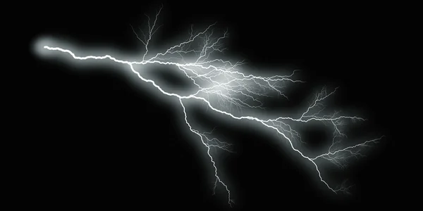 White thunder on black background — Stock Photo, Image
