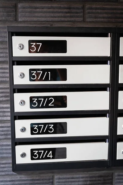 Metal Mailboxes Modern Apartment Building — Stock Photo, Image