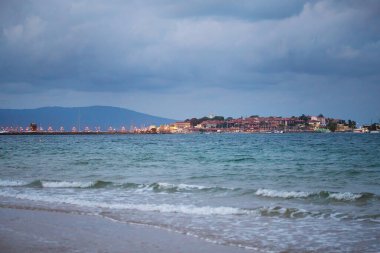 Günbatımı, yaz, deniz, mutluluk, güzel Nessebar.