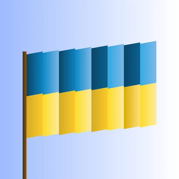 Waving Flag Ukraine Illustration Flag Europe Flagpole Patriotic Icon Isolated — Stock Vector
