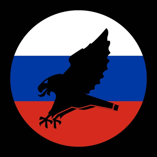 푸틴의 지배하에 공격적 호전적 러시아 연방을 상징하는 독수리입니다 약탈하는 날카로운 — 스톡 벡터