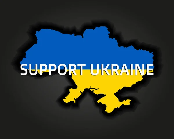 Apoio Ucrânia Ilustração Vetorial Mapa Ucraniano Nas Cores Bandeira Nacional —  Vetores de Stock