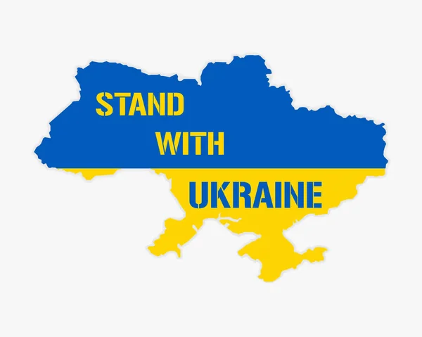 Ukrayna 'nın sloganıyla dur. Kavram Ukrayna 'yı Rusya' dan kurtar ve lütfen savaşı durdur. Renk haritasında Ukrayna metni var. Ukrayna 'ya barış için dua et. Tüm dünya Ukrayna için dua ediyor. Vektör İllüstrasyonu