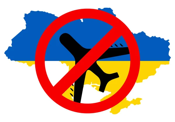 Feche Céu Ucrânia Vetor Protesto Contra Guerra Ucrânia Sinal Proibição —  Vetores de Stock