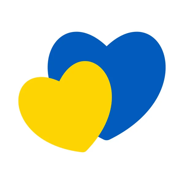 Ukraine Flag Icon Shape Heart Abstract Patriotic Ukrainian Flag Love — Stock Vector