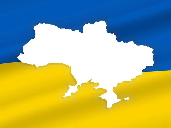 Vector Illustration Flag Incorporated Map Ukraine Country Concept Ukrainian Banner — Stock Vector