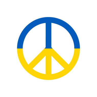 Ukrayna barış sembolü - Ukrayna 'da kal. Ukrayna vektör posteri. Ukrayna ve Rus askeri krizi kavramı, Ukrayna ve Rusya arasındaki çatışma. Savaş sırasında Ukrayna 'ya destek, dua ve yardım