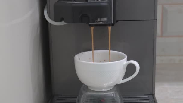Máquina Espresso Italiana Que Prepara Café Recién Hecho Filmación Rollo — Vídeos de Stock