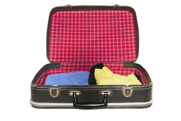 Vintage çanta beyaz bir arka plan açık