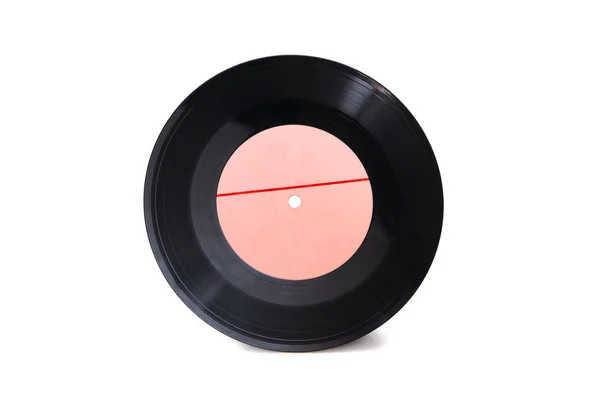 Beyaz arka plan üzerinde izole yeni kırmızı boş gramofon vinil kayıt