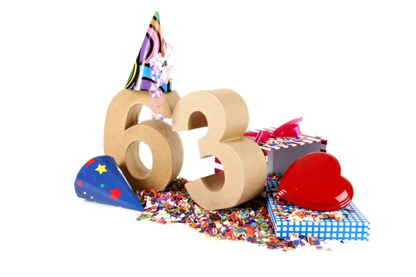 Idade em números em um humor de festa — Fotografia de Stock