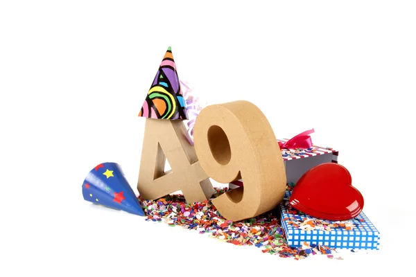 Idade em números em um humor de festa — Fotografia de Stock