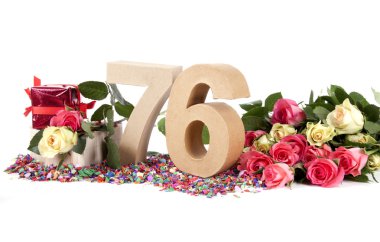 rakamlar, gül ile süslenmiş içinde yaş