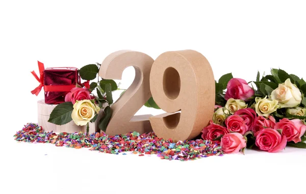 Age in figures, decorated with roses — Stock Photo, Image