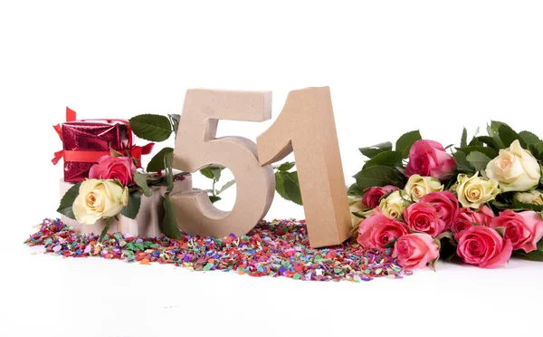 Age in figures, decorated with roses — Stock Photo, Image