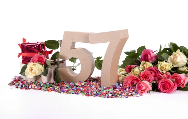 Age in figures, decorated with roses — Stock Photo, Image