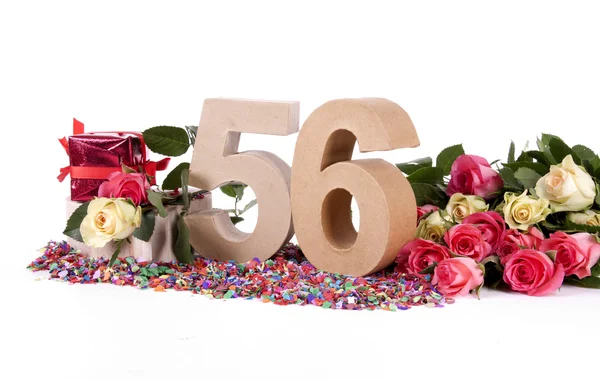 Age in figures, decorated with roses — Stock Photo, Image