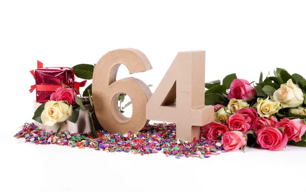 Age in figures, decorated with roses — Stock Photo, Image