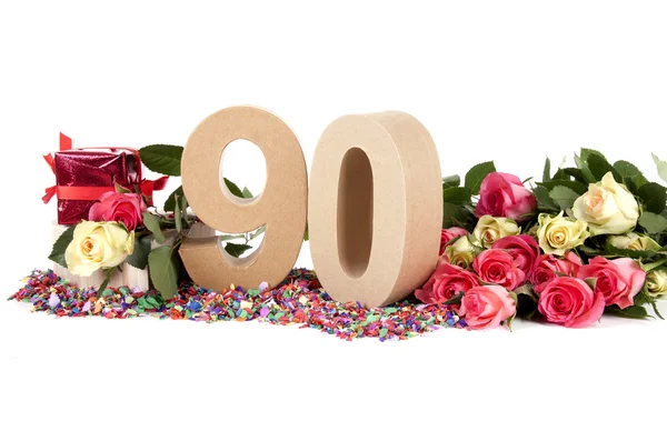 Age in figures, decorated with roses — Stock Photo, Image