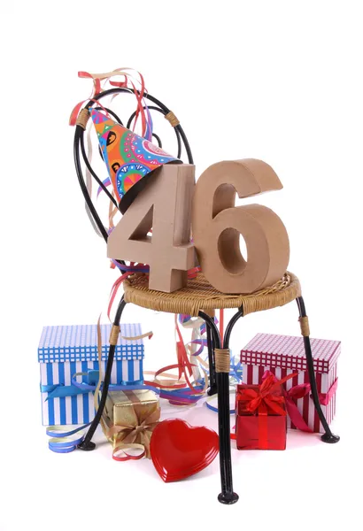 Happy birthday with Age in figures in a party mood — Stock Photo, Image