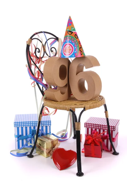 Happy birthday with Age in figures in a party mood — Stock Photo, Image