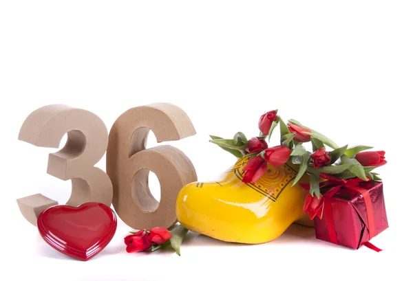 Age in figures in a party mood in Dutch style — Stock Photo, Image