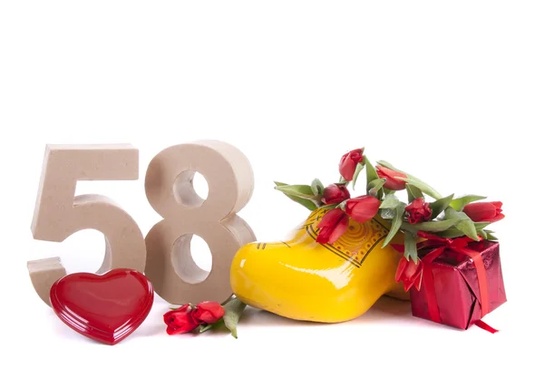 Age in figures in a party mood in Dutch style — Stock Photo, Image