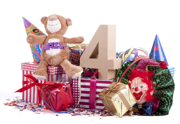 Age in figures in a party mood for a childrens birthday — Stock Photo, Image