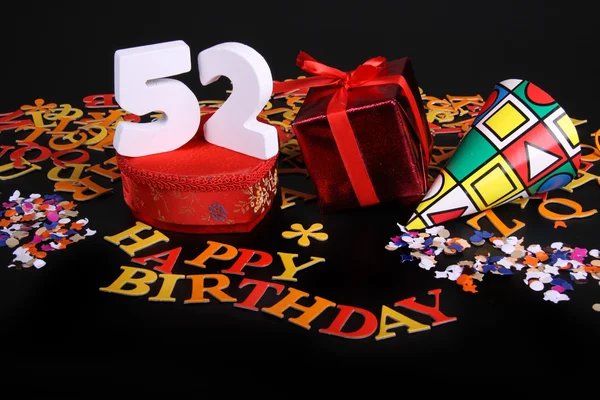 Leeftijd in cijfers in een gelukkige verjaardagskaart — Stockfoto