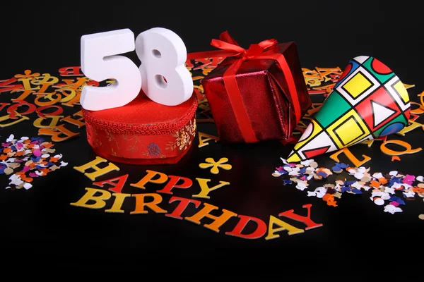 Age in figures in an happy birthday card — Stock Photo, Image