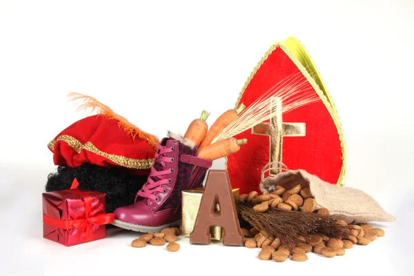 Putting shoes for Sinterklaas eve — Stock Photo, Image