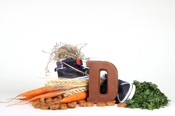 Putting shoes for Sinterklaas eve — Stock Photo, Image