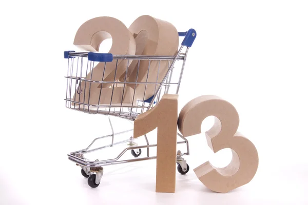 Carrito de compras en otoño — Foto de Stock