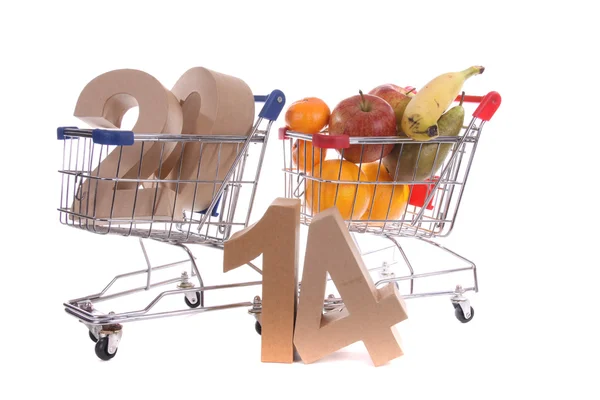 Carrito de compras en otoño — Foto de Stock