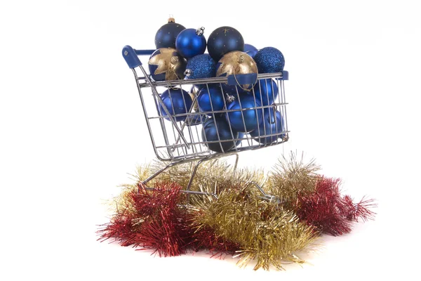 Xmas in a shopping cart — Stock Photo, Image